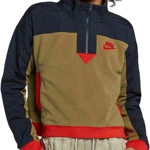 Nike Women's Half-Zip Fleece Pullover Jacket Crop